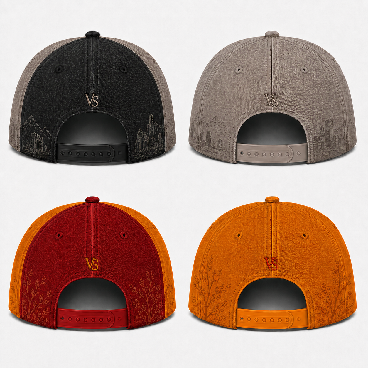Approved Ventic Supply cap colourways shown from the back